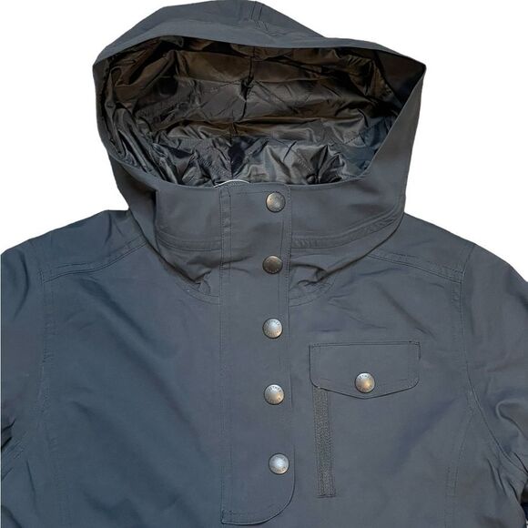 NWOT AETHER Half Zip Snap Pullover Hooded Anorak Jacket Black Size 1 / XS - Picture 3 of 6